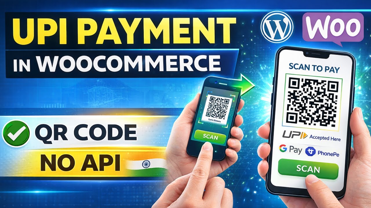 Accept UPI Payments in WooCommerce Without API | QR Code Plugin Tutorial WooCommerce UPI Payment