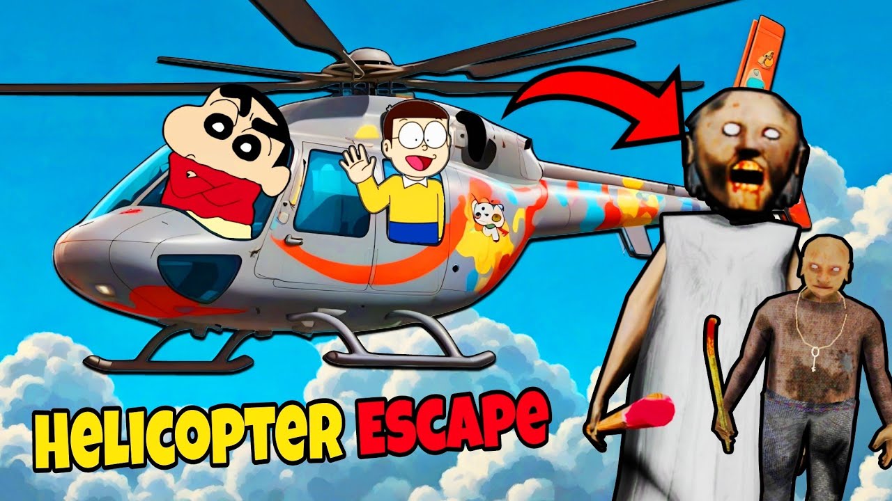 Granny 2 Helicopter Escape With Shinchan Nobita And Jack | Gone Very Funny