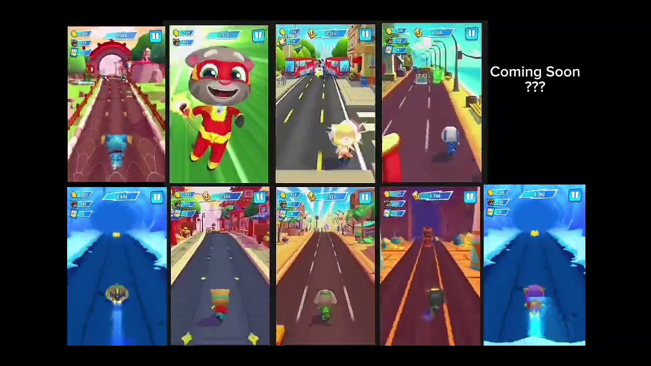 Talking Tom Hero Dash - Tom Vs Angela Vs Hank Vs Ginger Vs More - 10 Minute Gameplay 
