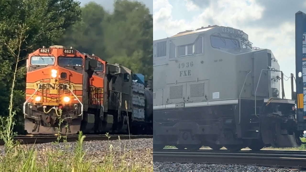Flying 3x1 BNSF Manifest train w/ Ferromex Primer AC44C6M & H1 Dash 9!! BNSF Transcon..7/12/25