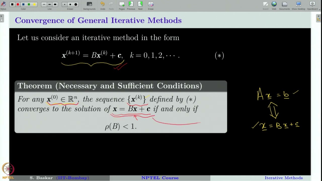 Week 4 : Lecture 20 : Iterative Methods: Convergence Analysis of Iterative Methods