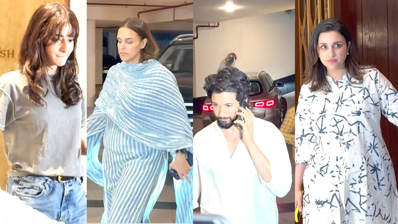 Aishwarya Rai, Ananya Panday, Angad Bedi & Others At Manish Malhotra House For Condolence