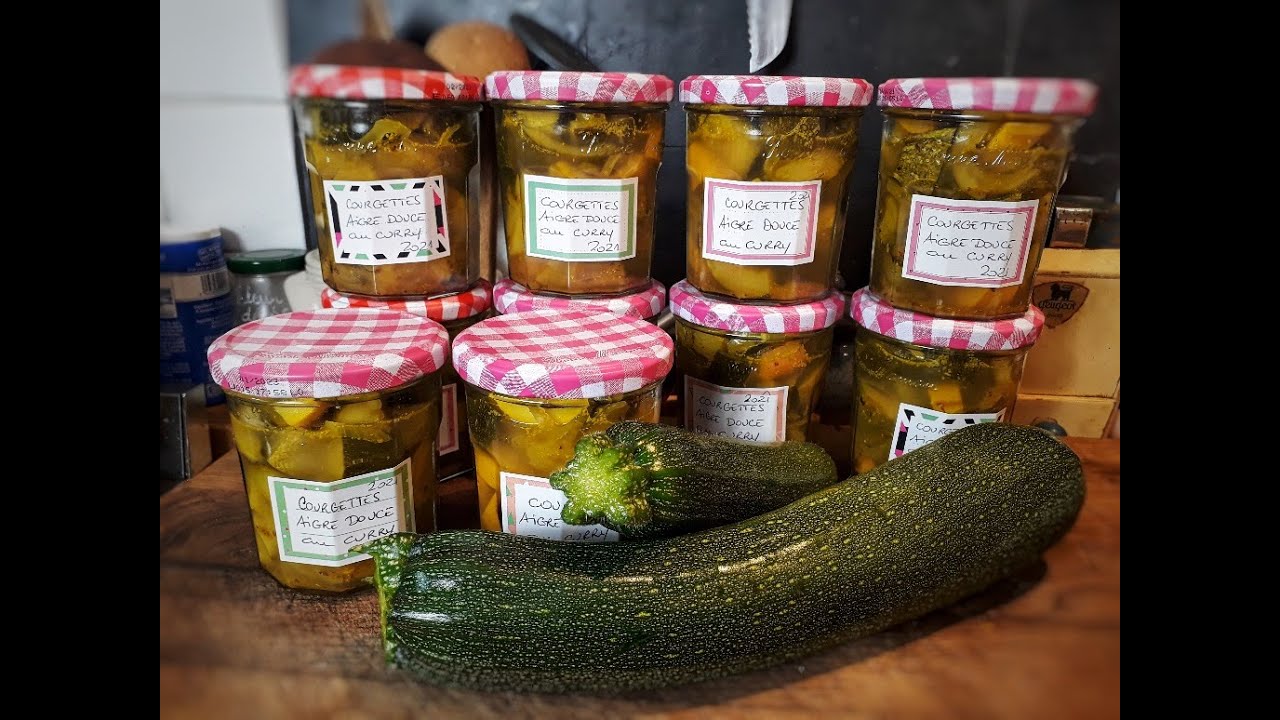 COURGETTES à L’ AIGRE-DOUCE en CONSERVES