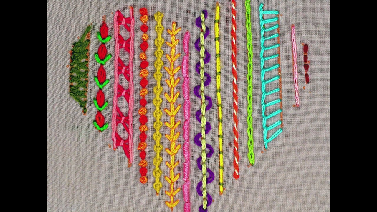 Needle Border Art 🧵🌺 Traditional Embroidery Border Line