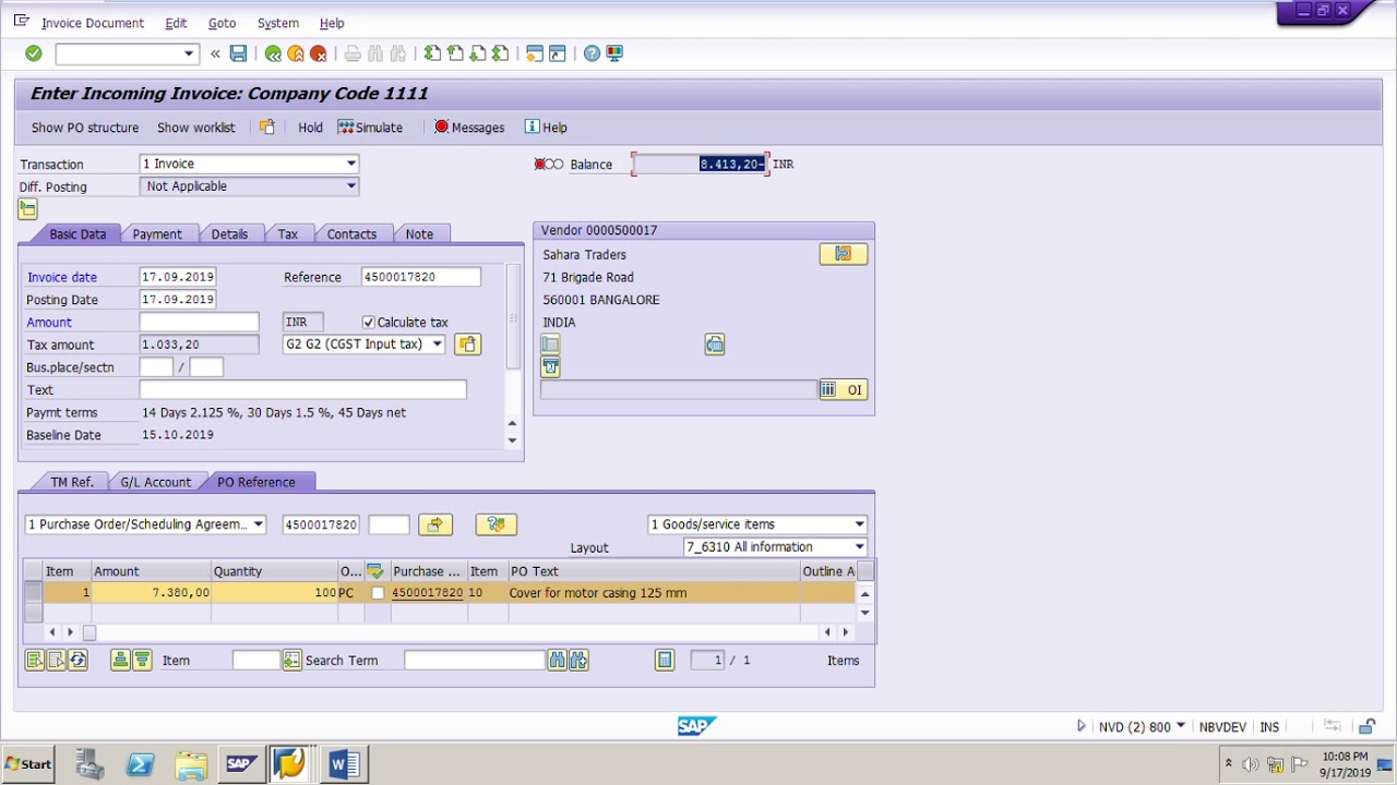 How to post Invoice with unplanned delivery costs in SAP MM ECC6/S4 Hana