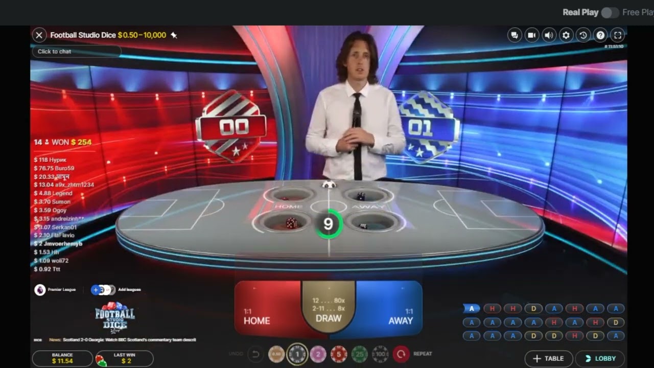 Football Studio Dice Live Casino Game by Evolution