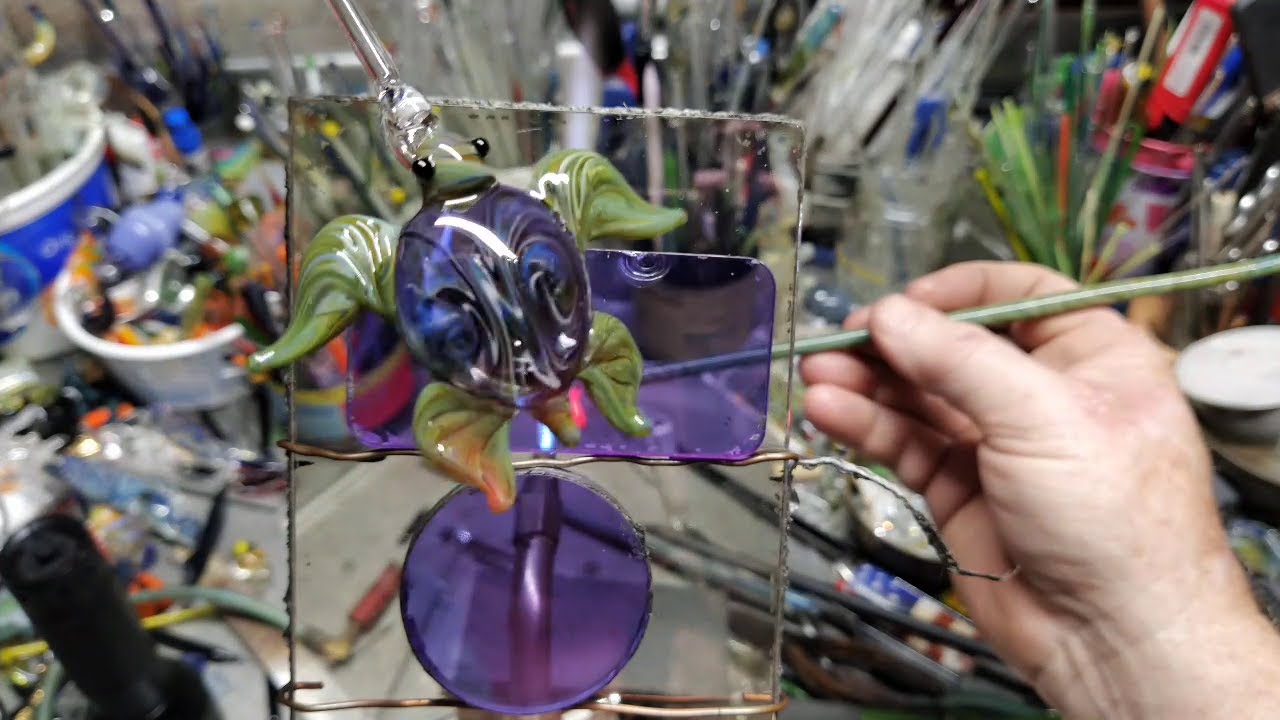 working with boro glass reverse wig wag animals sea turtle and a shark