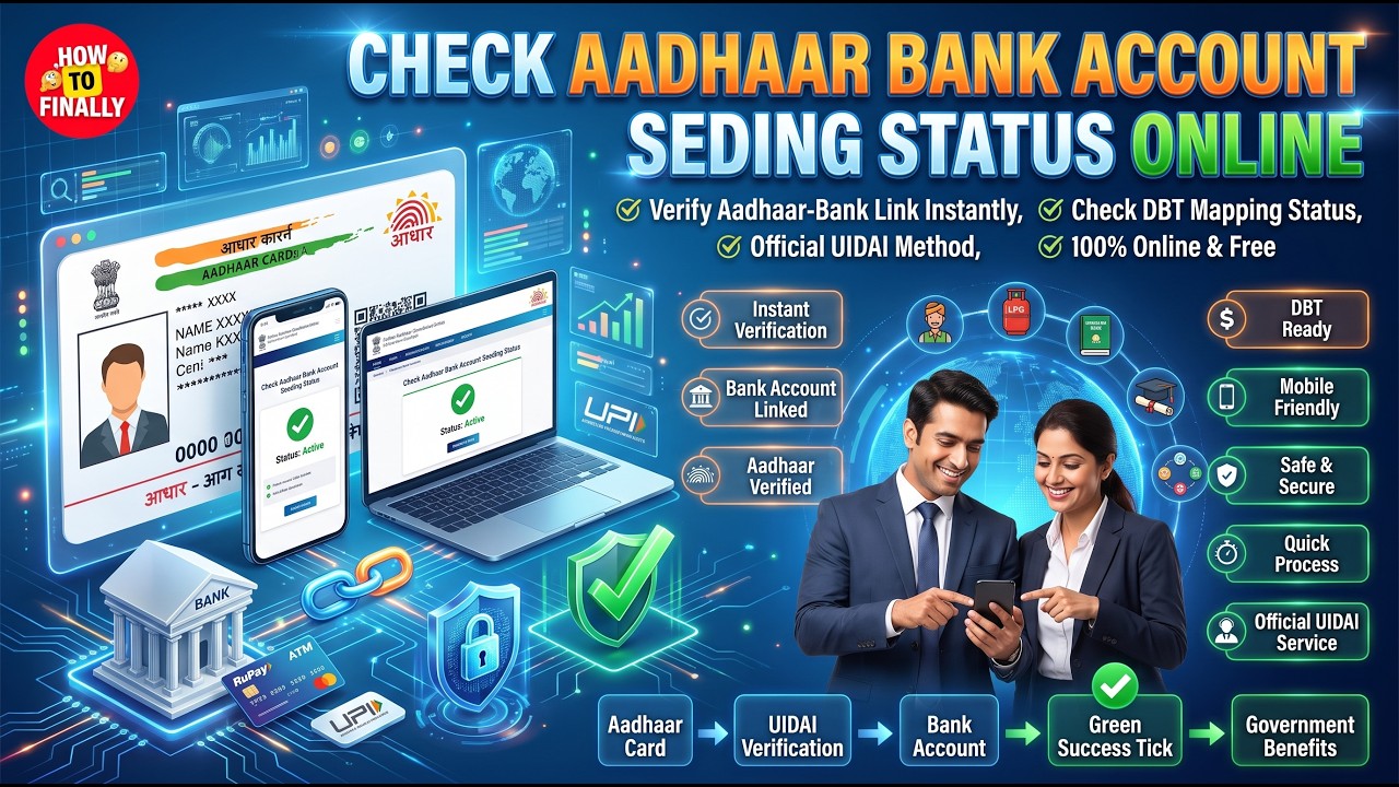 How to Check Aadhaar Bank Account Seeding Status Online | Aadhaar Bank Account Seeding Status Check