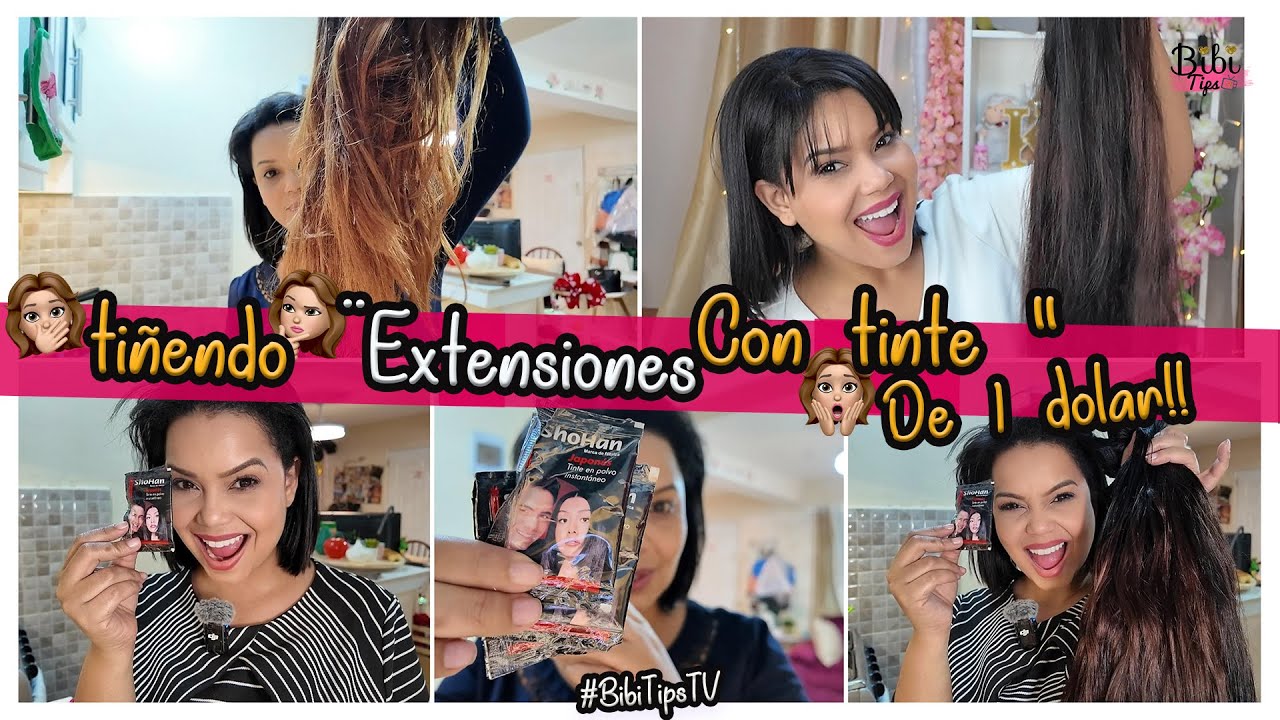 💇‍♀️ Teñí mis extensiones con el tinte MÁS BARATO del colmado 😱 | ¿Funciona o no?