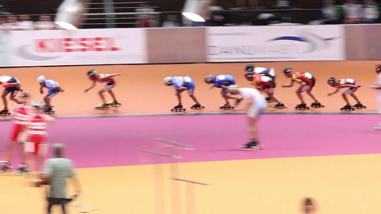 arena geisingen EC Inline Speed Skating 2014 day 1 JunA men 10k Points/Elimination track final
