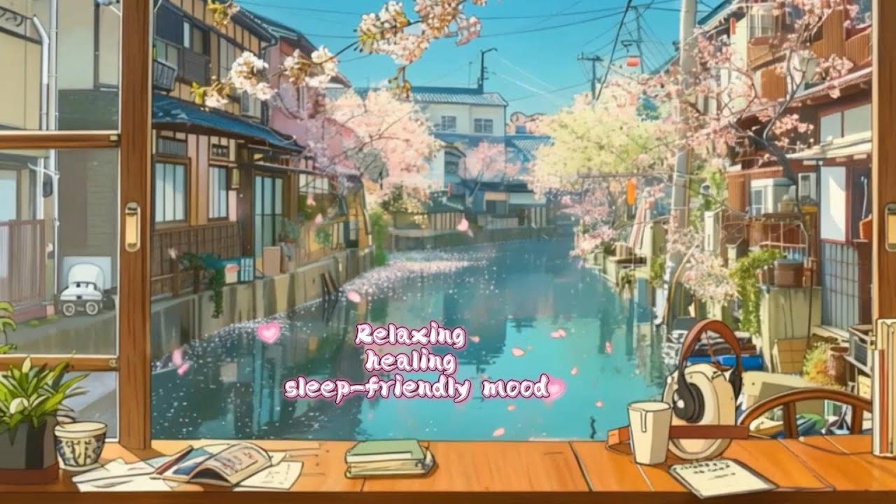 🌸 Morning by the Sakura River｜Relaxing Piano Lo-fi Beats for Focus & Calm