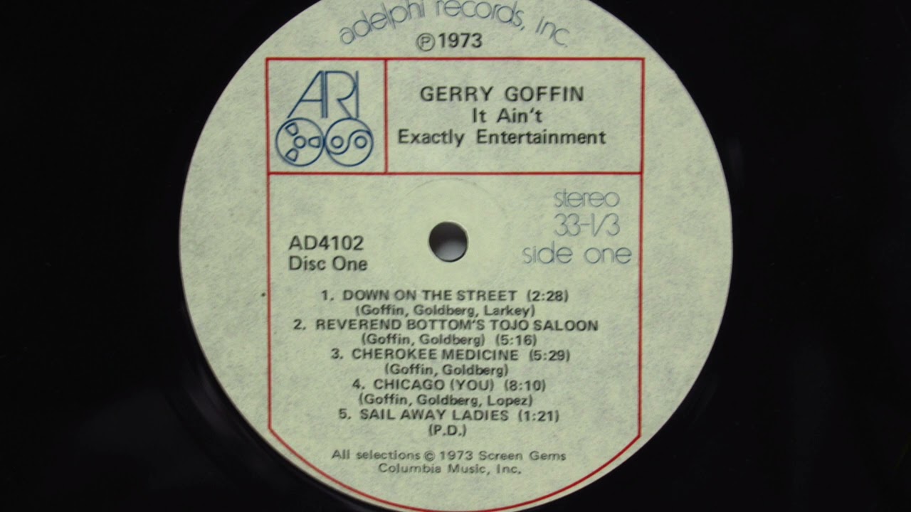 Gerry Goffin It Ain't Exactly Entertainment Adelphi AD 4102 Side 1  HD 1080p