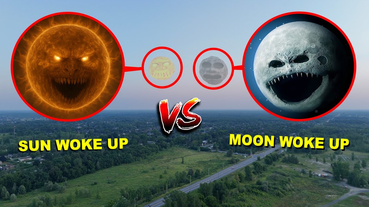 DRONE CATCHES THE SUN WOKE UP & THE MOON WOKE UP IN REAL LIFE!! (SUN vs MOON)