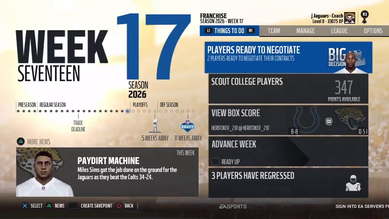 S9 W17 Colts vs Jags