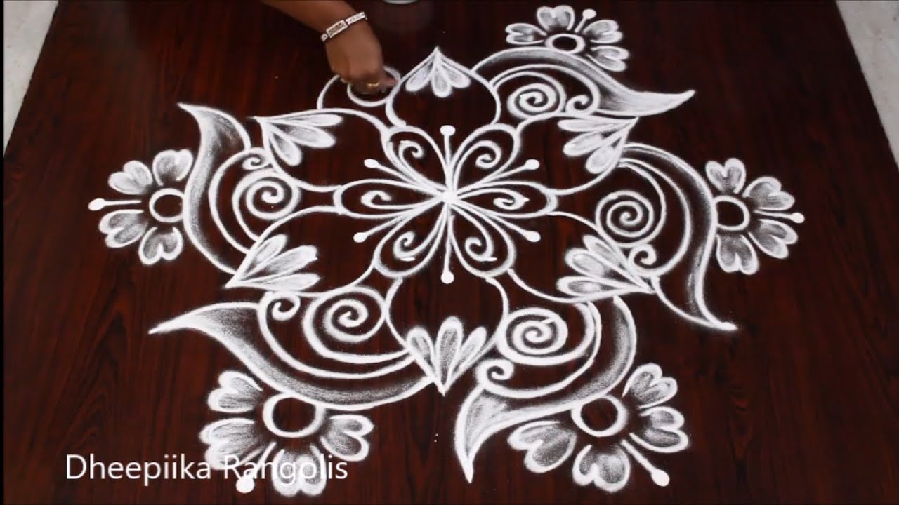 Beautifull flower Rangoli Design with 5x3 Dots| Vijayadasami muggulu| New kolams | Friday kolams