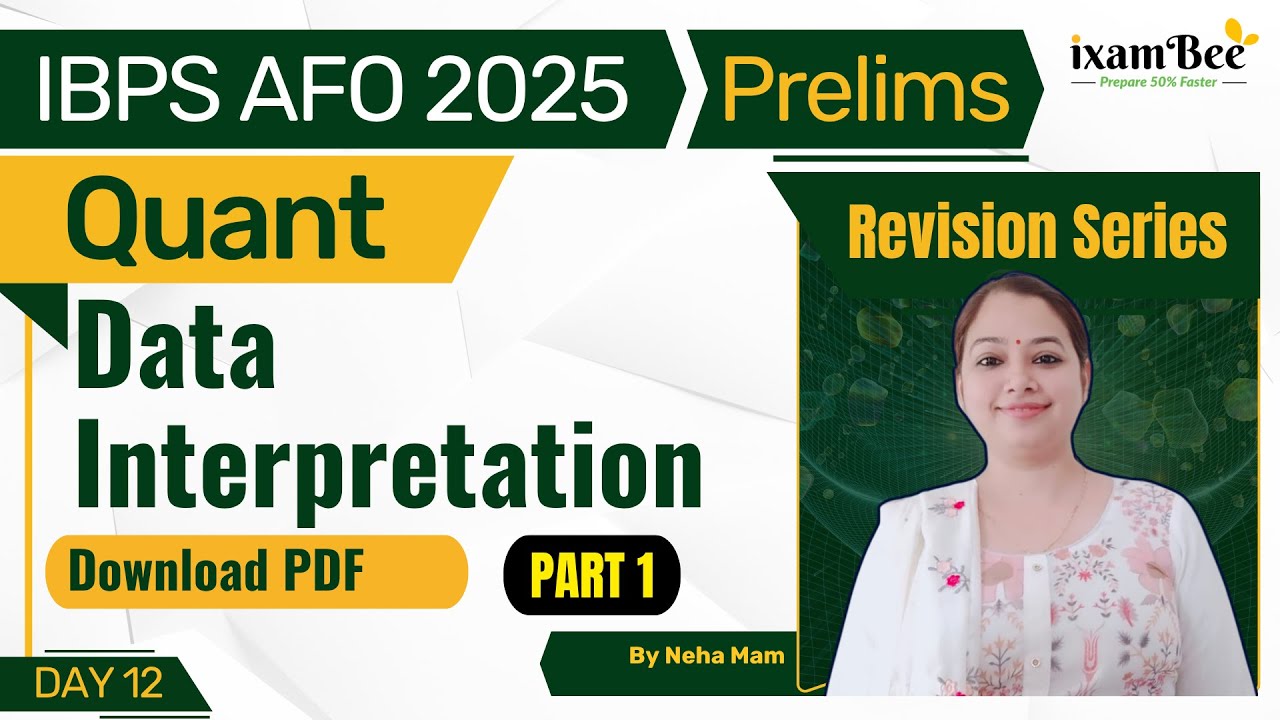 IBPS AFO 2025 || Revision Series || Data Interpretation - Part 1