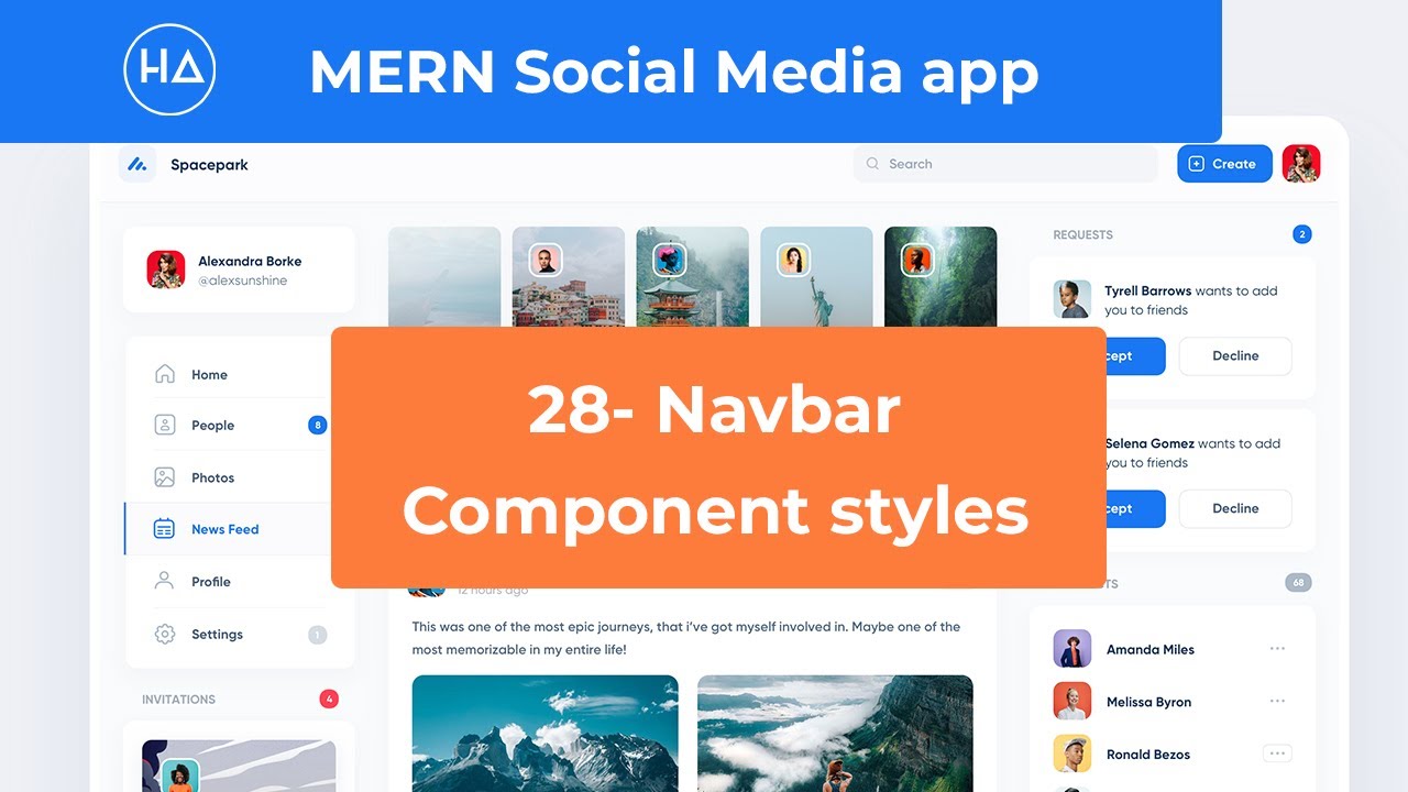 28- Social Media App MERN STACK : Navbar component styles - بالدارجة التونسيّة