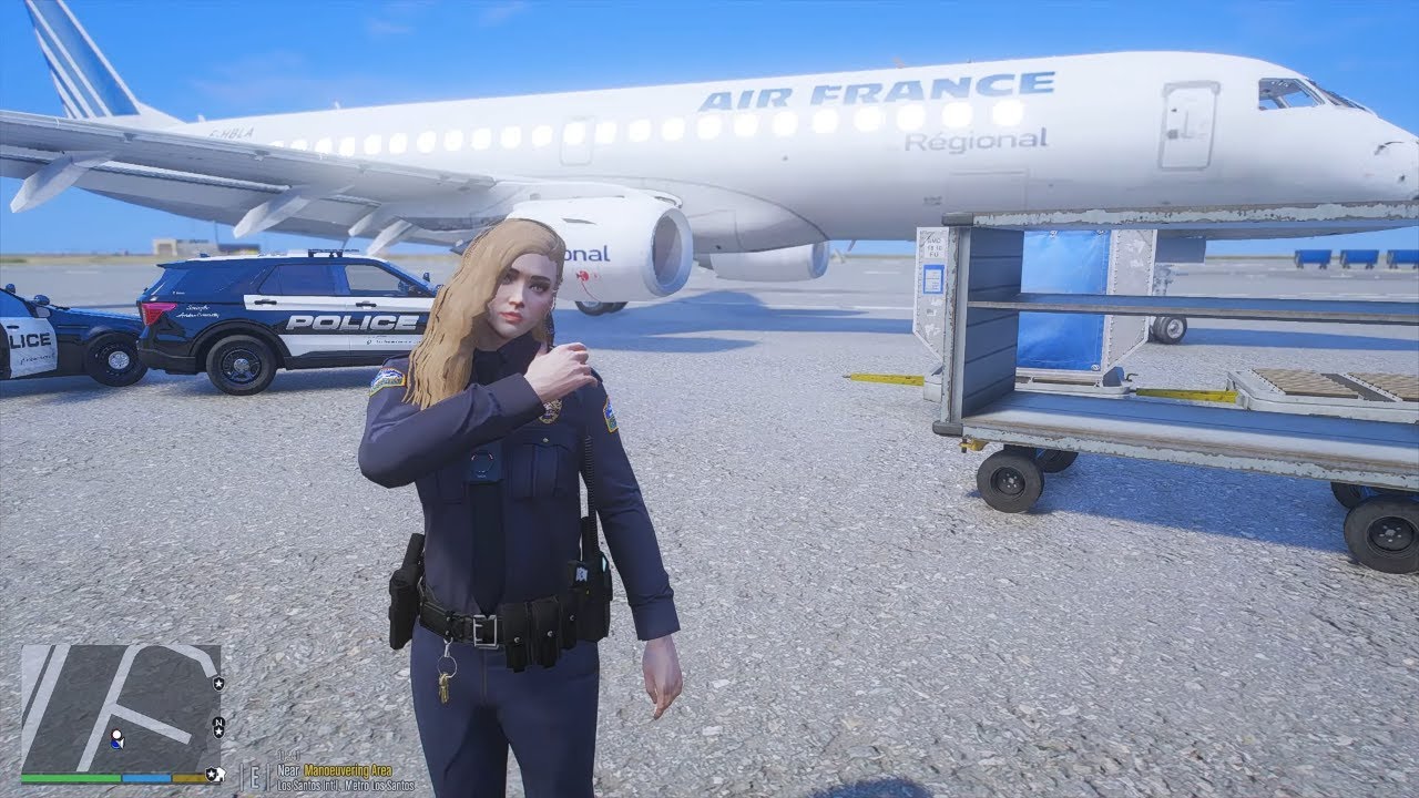 Gta 5 LSPDFR Playing As A LAX Police Female Officer - Airport  Patrol #gta #gta5 #lspdfr