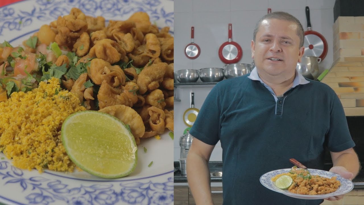 VÍSCERA SUÍNA FRITA (TRIPA) A MAIS CROCANTE!!