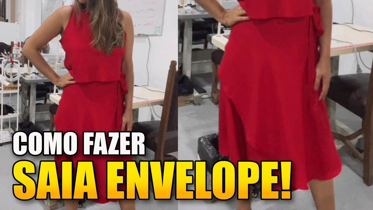 Como fazer SAIA ENVELOPE de um jeito muito fácil - Costura Simples