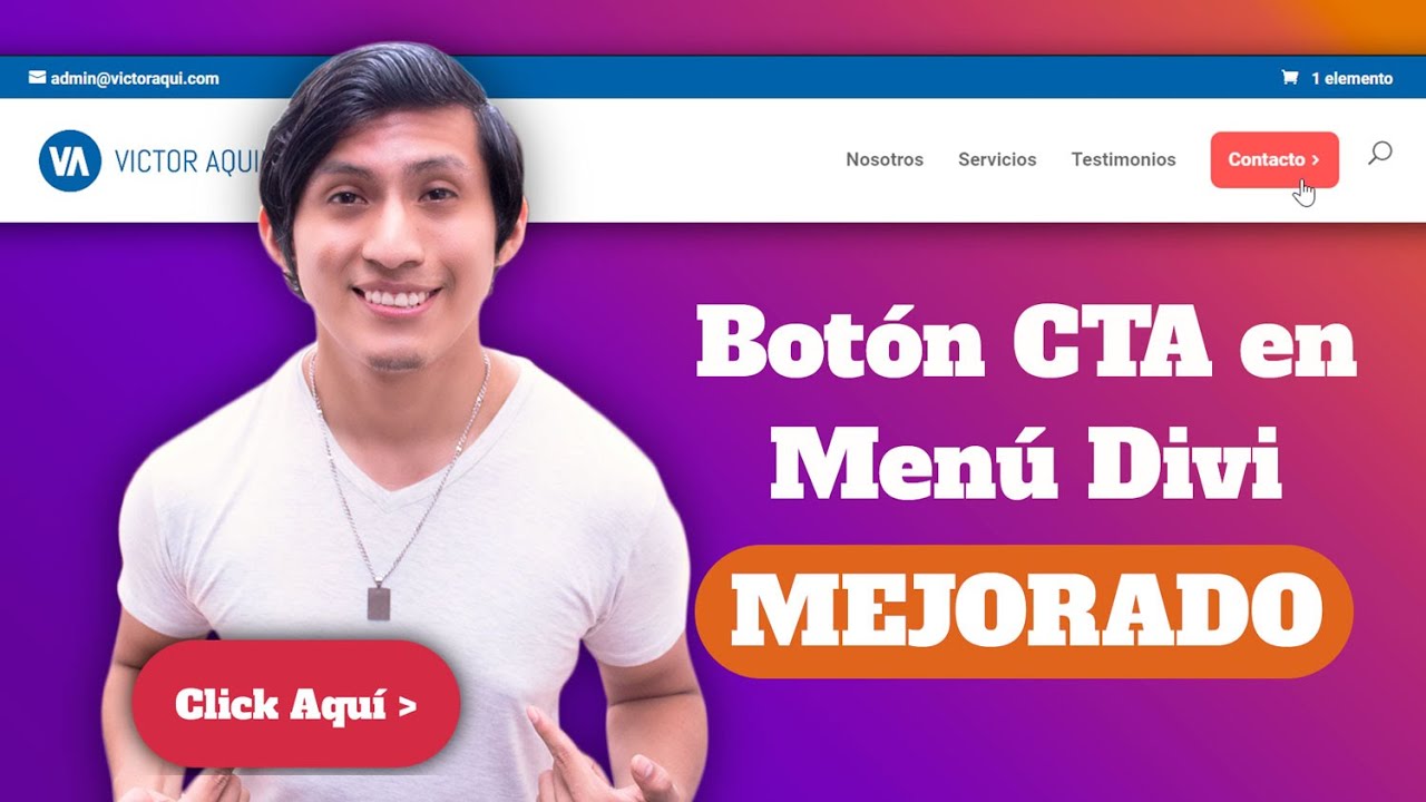 🔴 Divi Botón CTA (de Llamada a la acción) MEJORADO en menú DIVI Fácil y Rápido | Divi Menu Tutorial