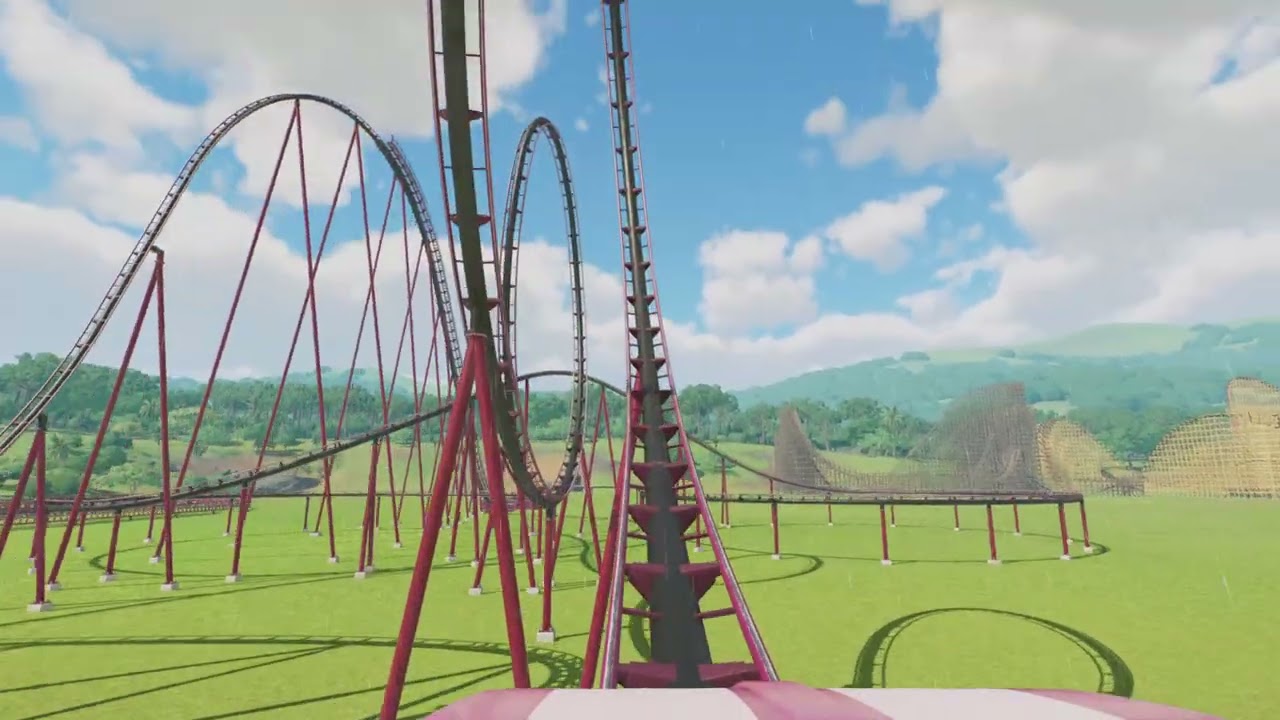 Purple Looper 150 FT Schwarzkopf Double Looping Coaster Model