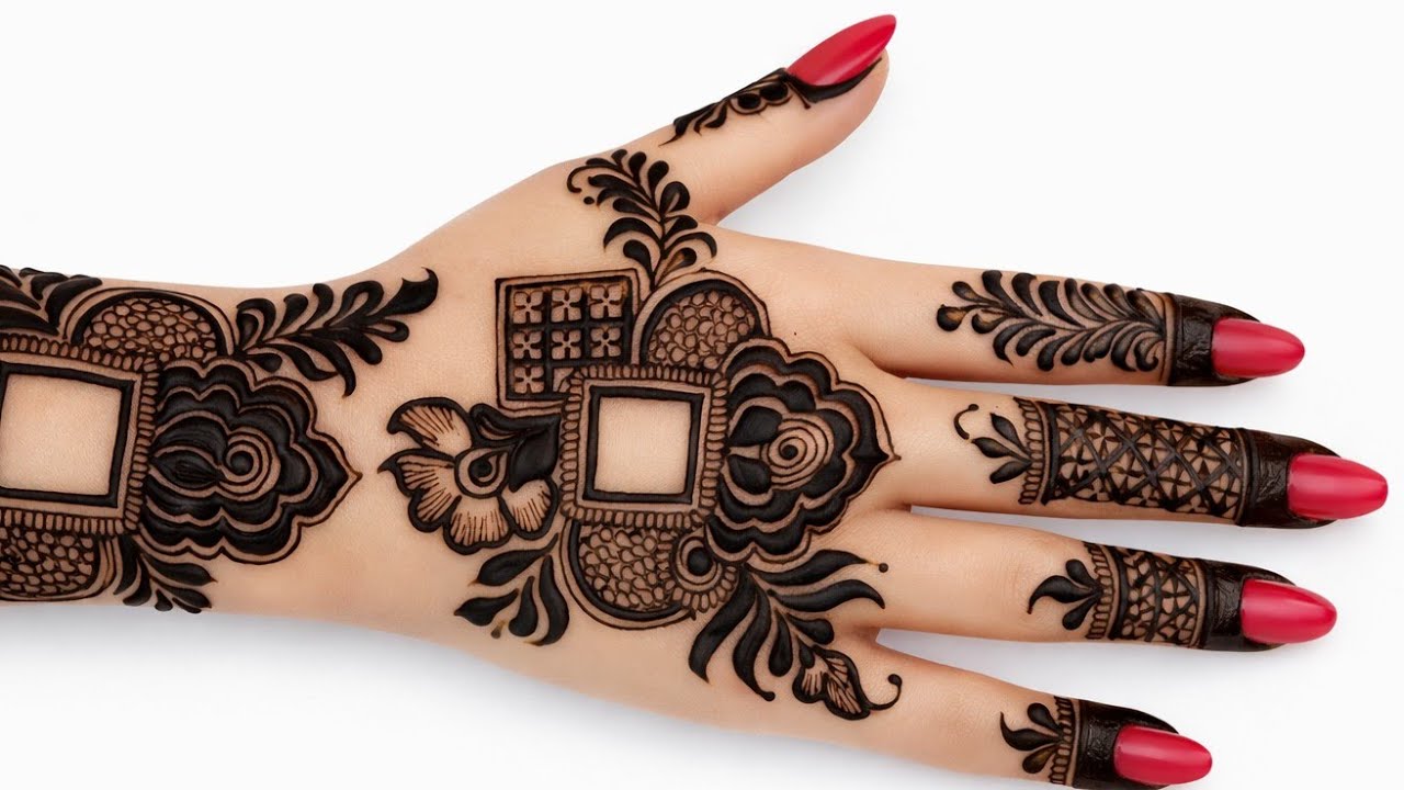 Beautiful Quick Henna Design For Back Hand | Easy And Simple Mehndi Design Tutorial