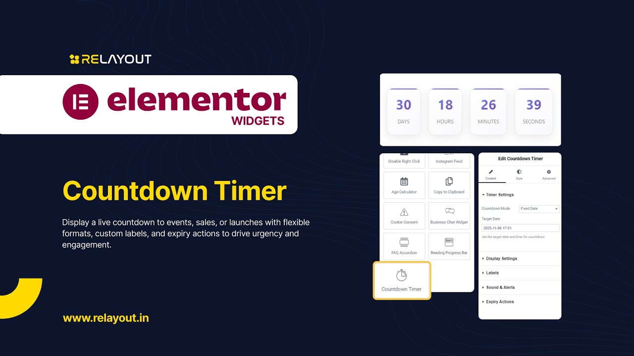 Countdown Timer Widget &ndash; Create Urgency & Track Events in WordPress | Relayout Designs