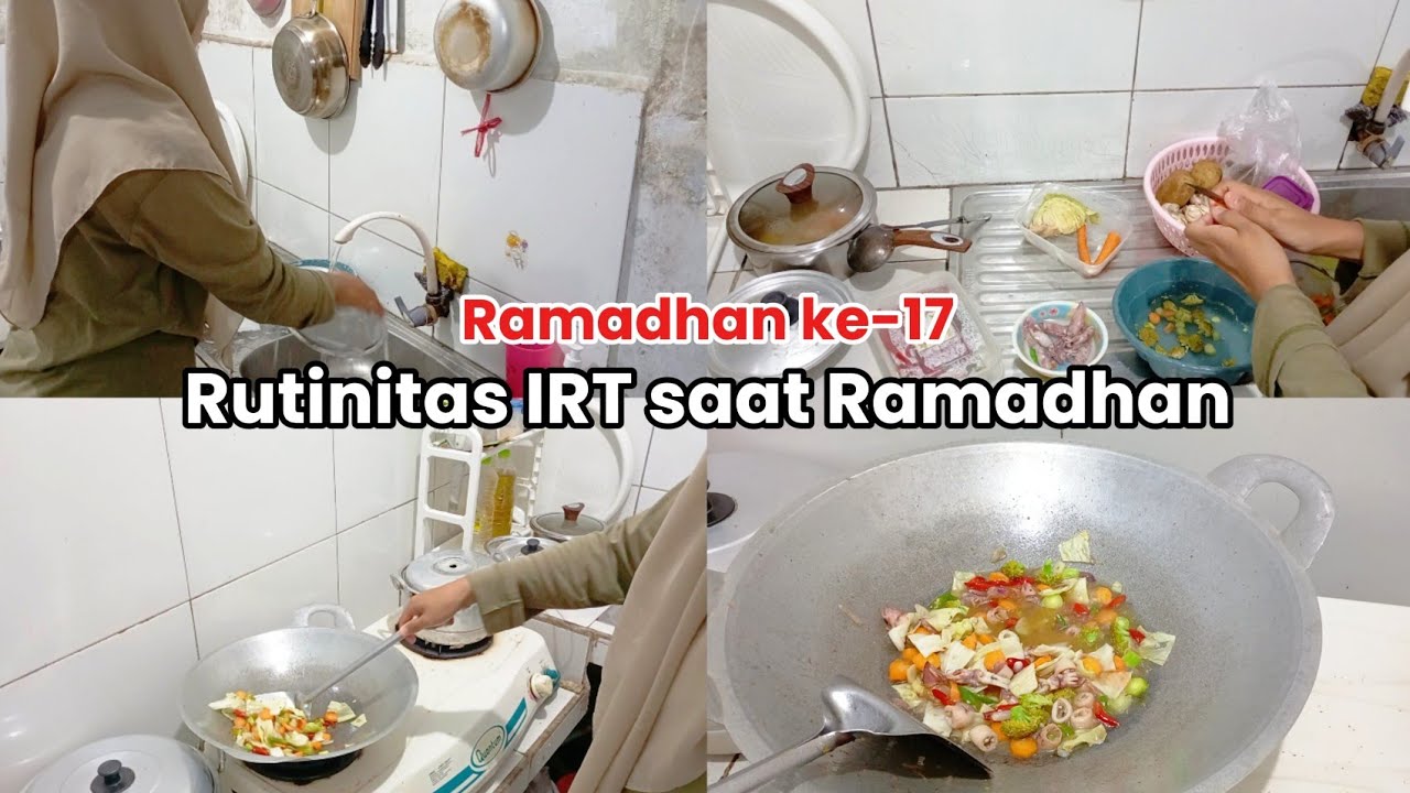 Rutinitas IRT saat Ramadhan ke-17 | Masak simpel oseng cumi, mencuci piring, jemur pakaian