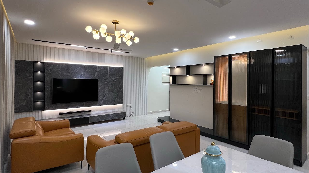 3BHK Premium Interiors at Tata Aquila Heights,Hafele Blum Kitchen & Hettich, Aristo Wardrobes.