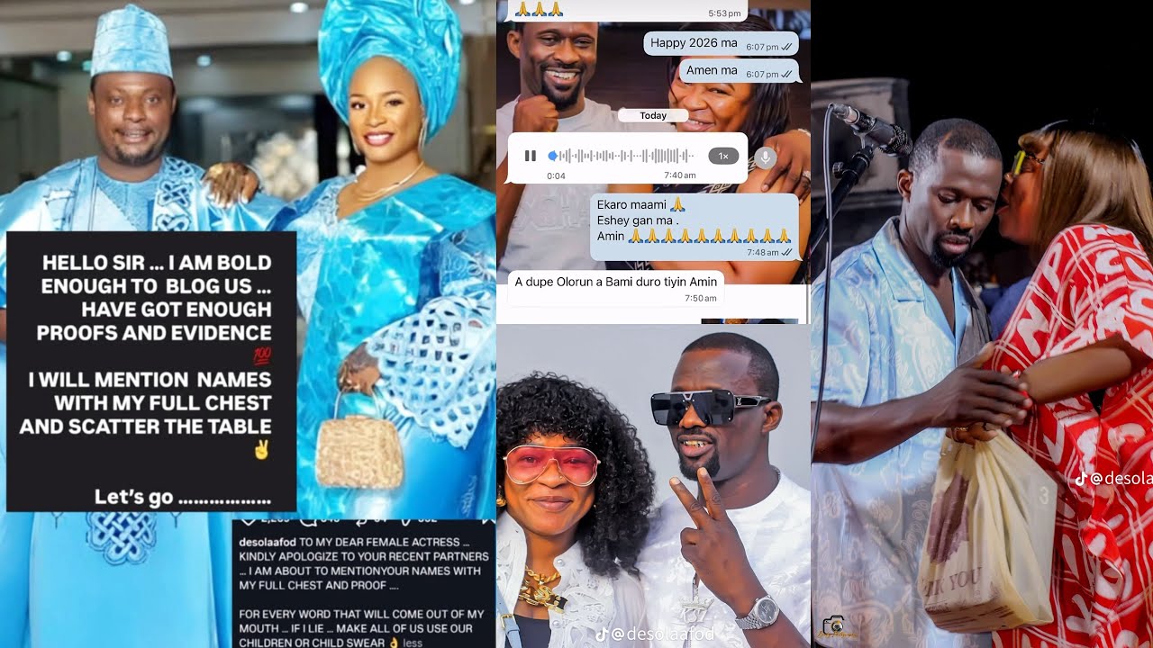 Kunle Afod’s wife threaten to exposes actresses that sl$pt with her hubby amidst infidelity rumors