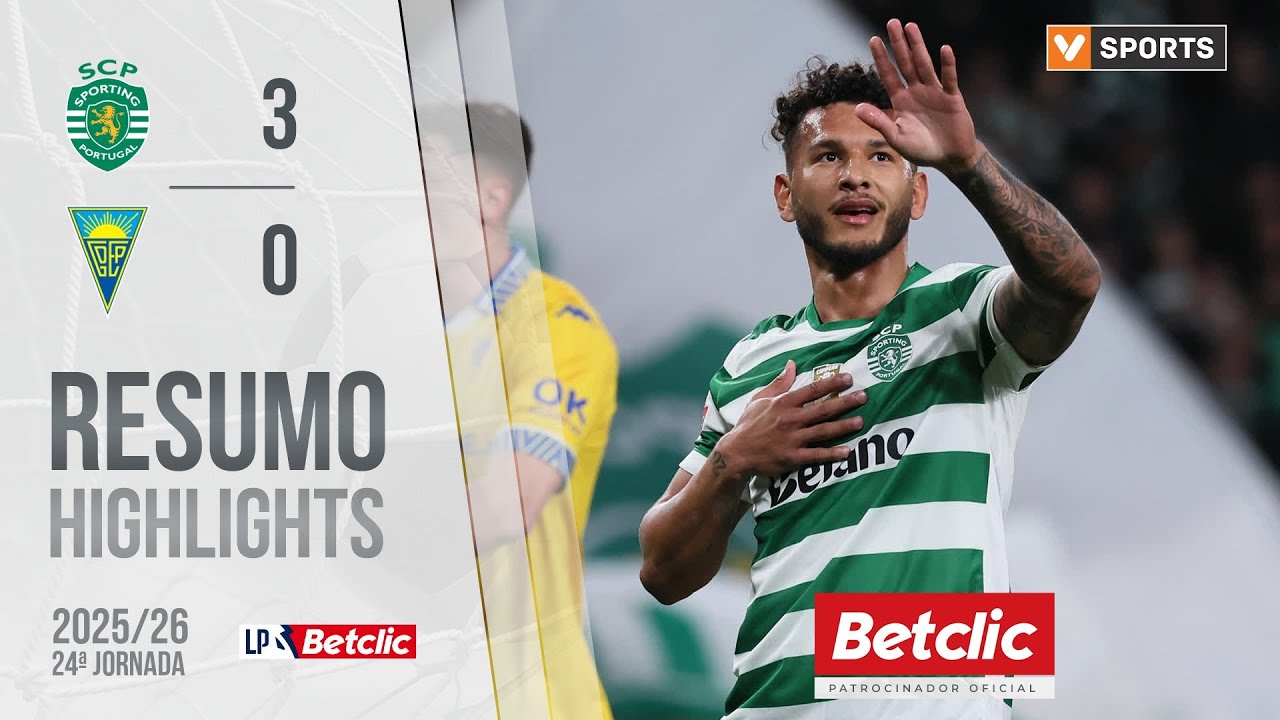 Resumo: Sporting 3-0 Estoril (Liga 25/26 #24)