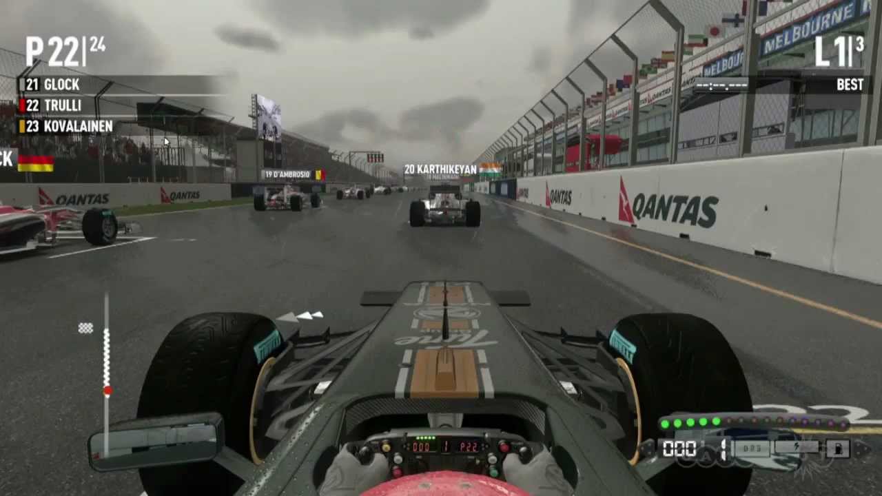 F1 2011 Team Lotus Rain Gameplay
