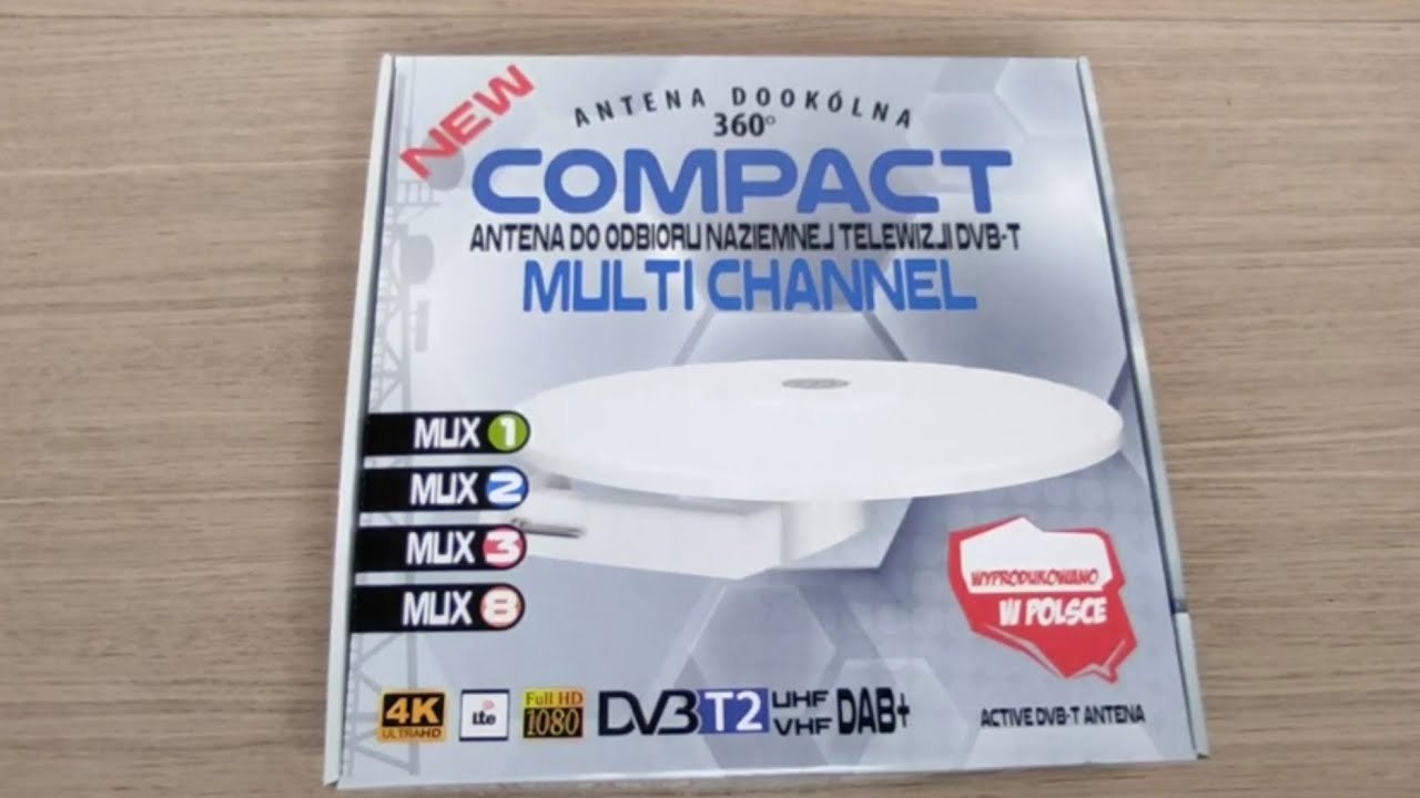 Prezentacja anteny zewnętrznej  COMPACT DVBT ,  DVB-T2 dookólna ( WIEDYSKA ANTENA )