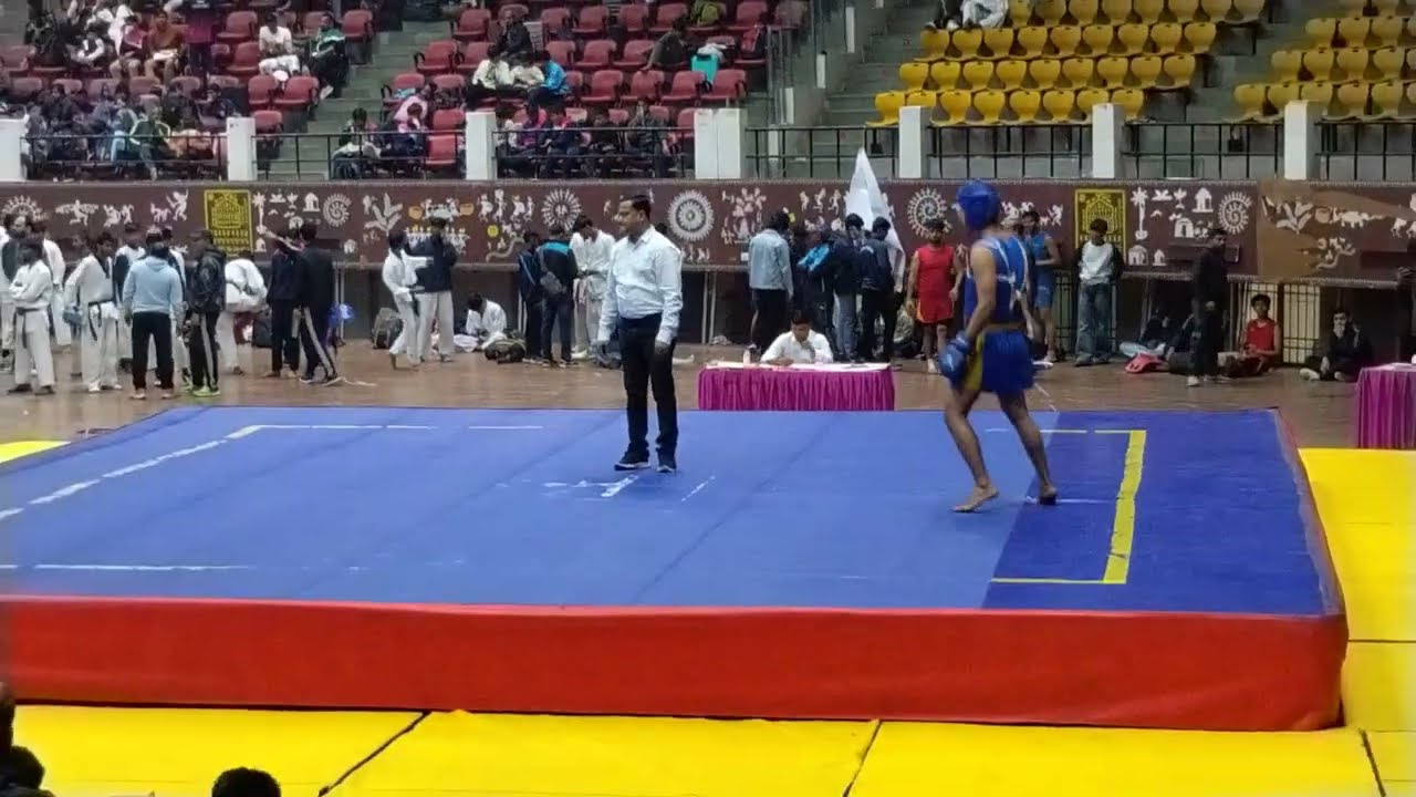 DAV nationals wushu under 17 below 75 kg semi finals Aditya jha vs Abhinav (haryana) 