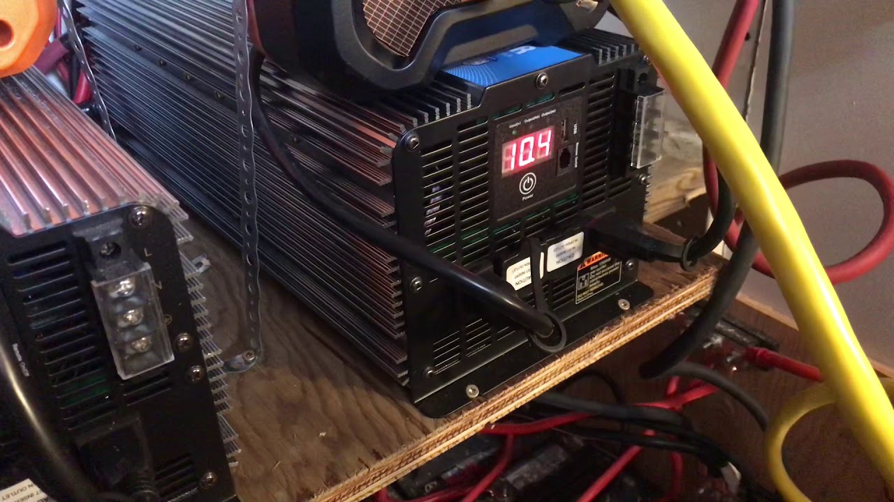 12 volt Giandel 4000 watt inverter with 30 amp RV plug.