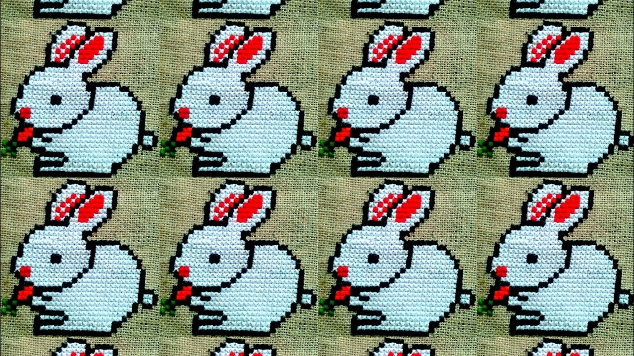 Beautiful cross stitch 'RABBIT ASON' .plz watching the video