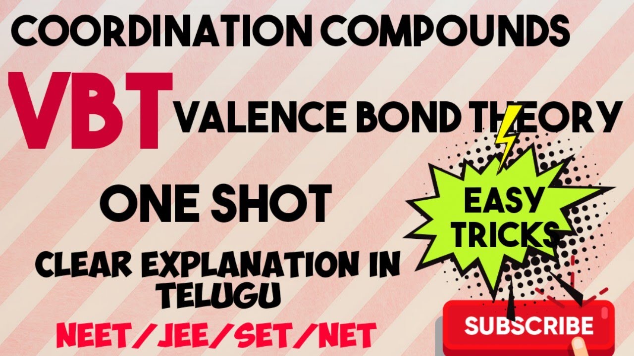 COORDINATION COMPOUNDS : VBT ( Valence bond theory) Clear explanation🔥 NEET/JEE/SET