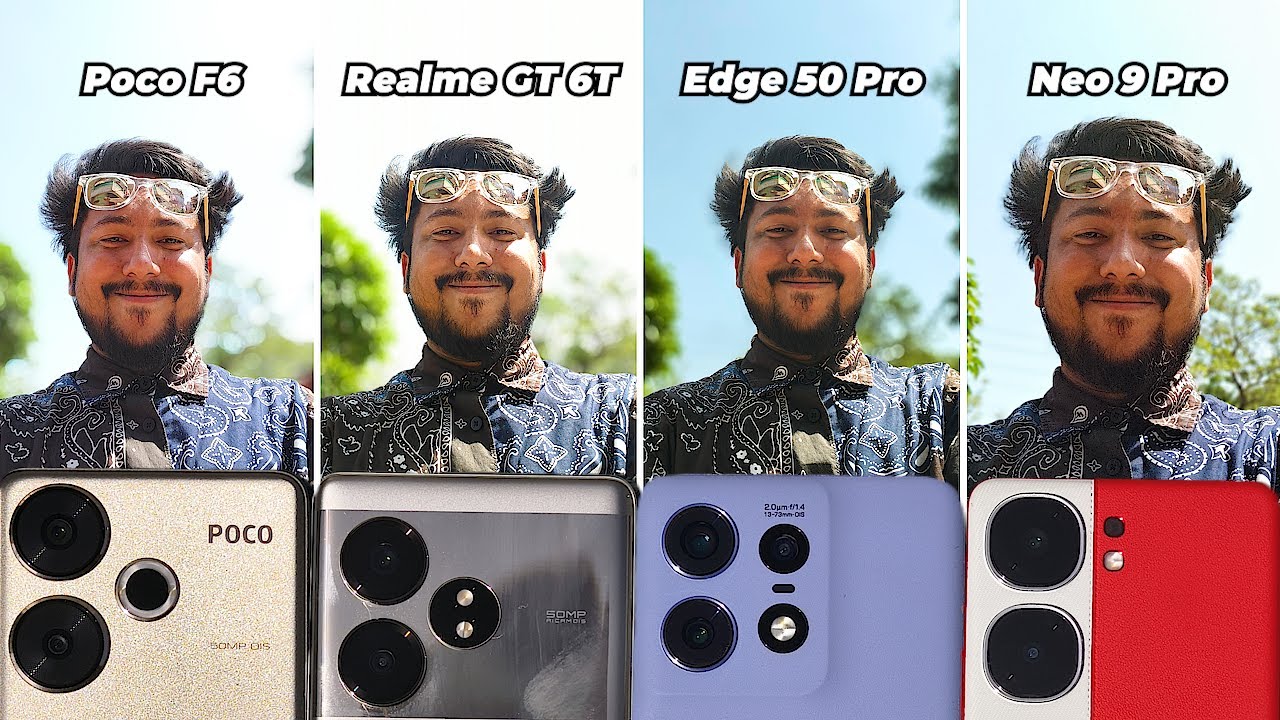 Poco F6 vs Realme GT 6T vs Moto Edge 50 Pro vs iQOO Neo 9 Pro 📸 Camera Review and Comparison