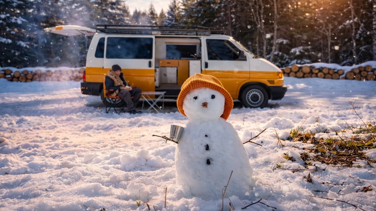Quiet Solo Camping in Snow | Peaceful Winter Forest Camp ASMR