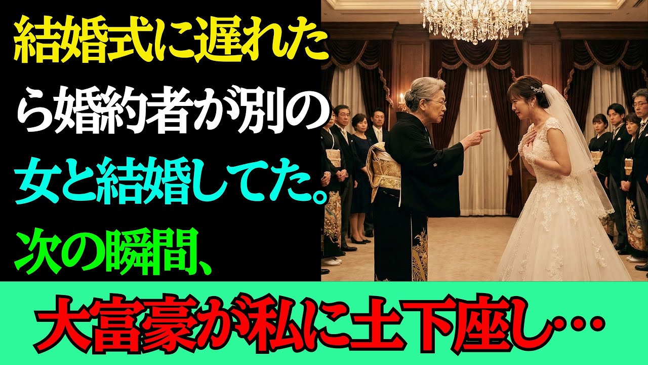 結婚式に遅れたら婚約者が別の女と結婚してた。次の瞬間、大富豪が私に土下座し…