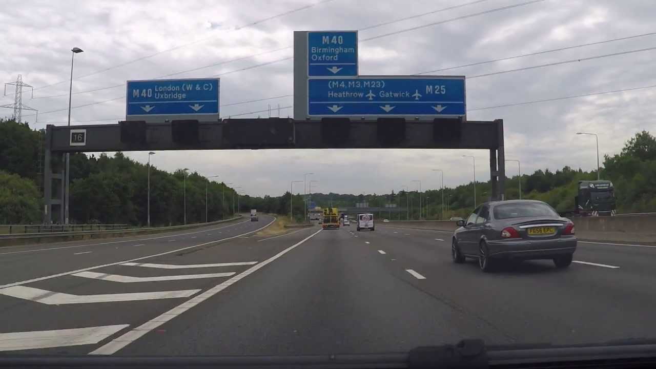 UK Motorways - M25 Anticlockwise -  J16 M40 to J11 Chertsey