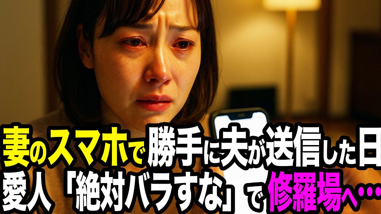 【シタ妻】「旦那に不倫バレたかも」妻のスマホで夫が勝手に送信→浮気相手「絶対バラすな」で全てが終わった→絶対に言い逃れ出来ないのにまさかの言い訳で崩れ落ちました【修羅場朗読】