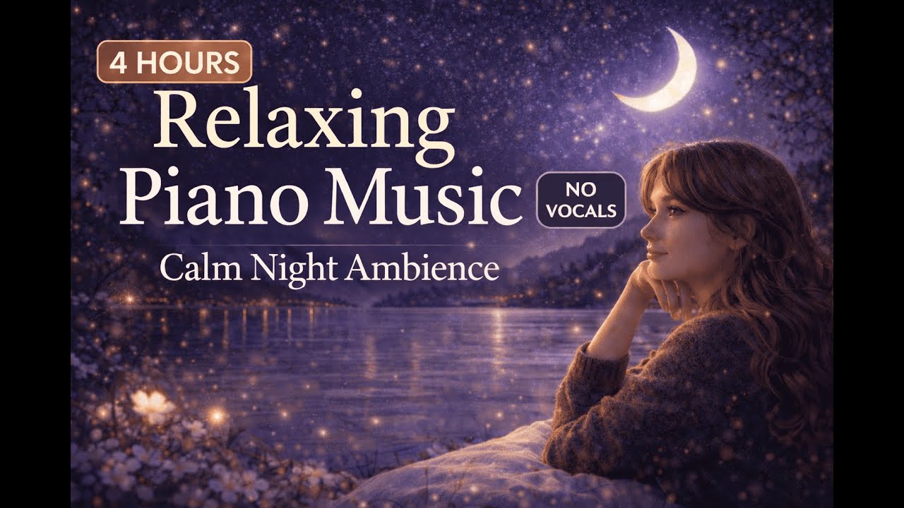 4 HOURS Relaxing Piano Music 🌙 Calm Night Ambience No Vocals | Piano Sleep Music |