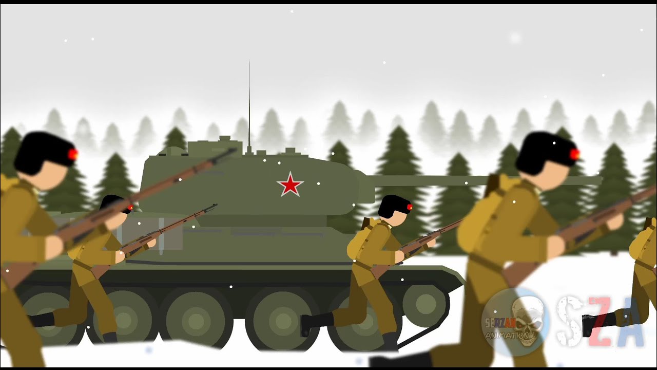 WINTER WAR - SOVIET CHARGE | USSR vs GERMAN Army | URA Charge | StickNodes Animation