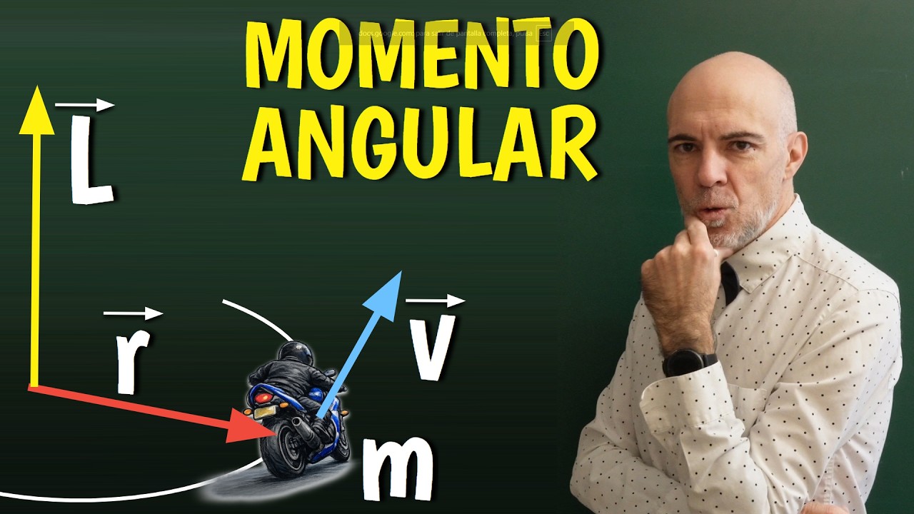 Aprende momento angular con este problema de la moto que traza una curva