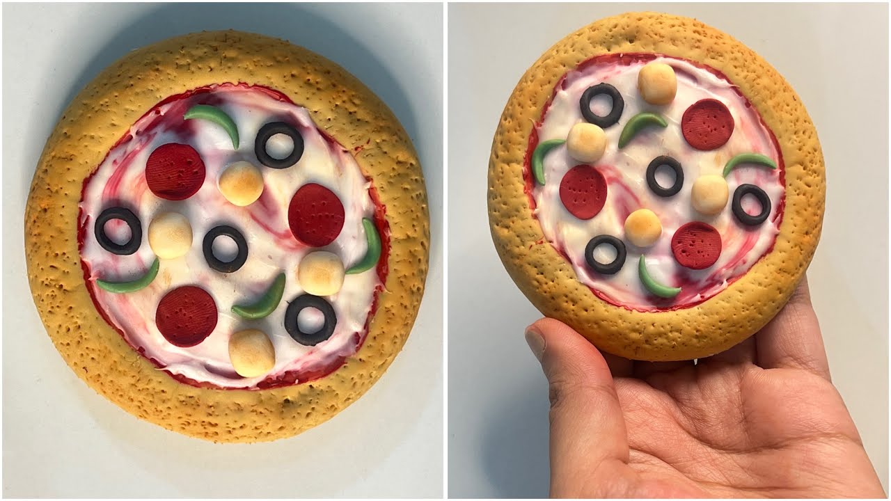 DIY Mini Pizza with Cold Porcelain Clay 🍕 | Realistic Clay Food Tutorial | Easy Craft for Beginners