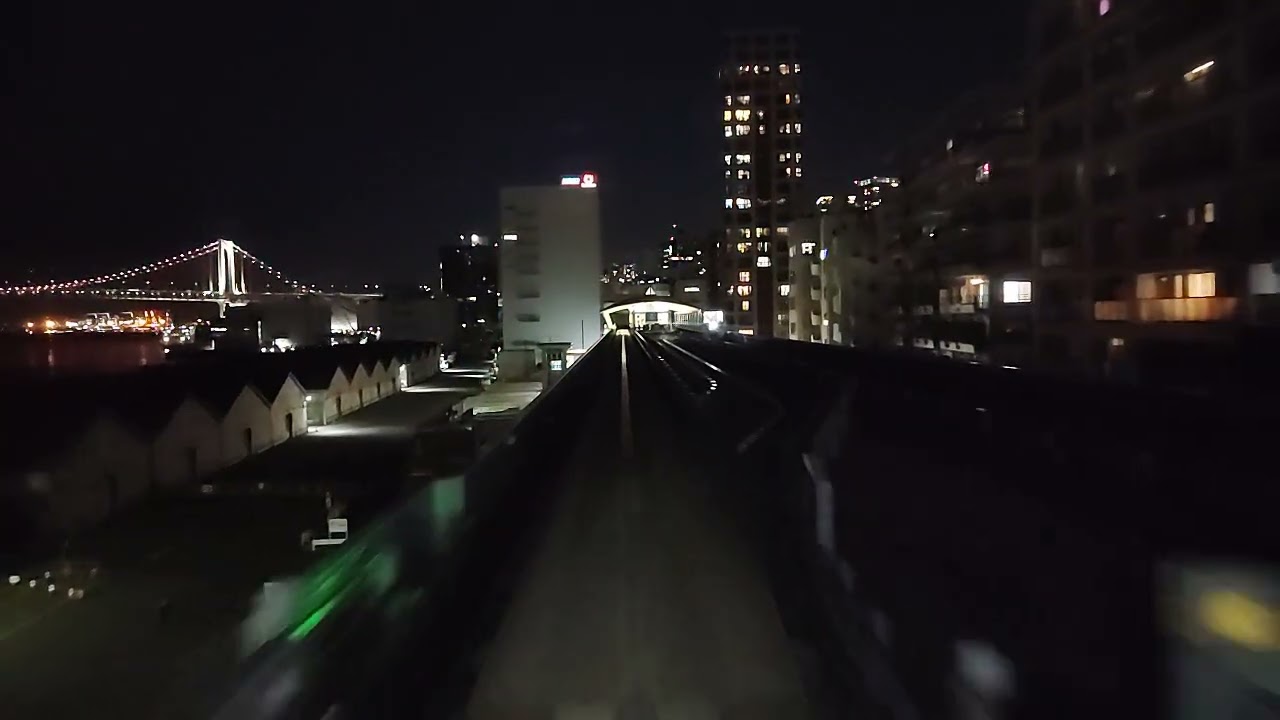 1月12日、調布市二十歳の集い、新交通システムゆりかごめ新橋駅からお台場海浜公園駅まで乗車する、