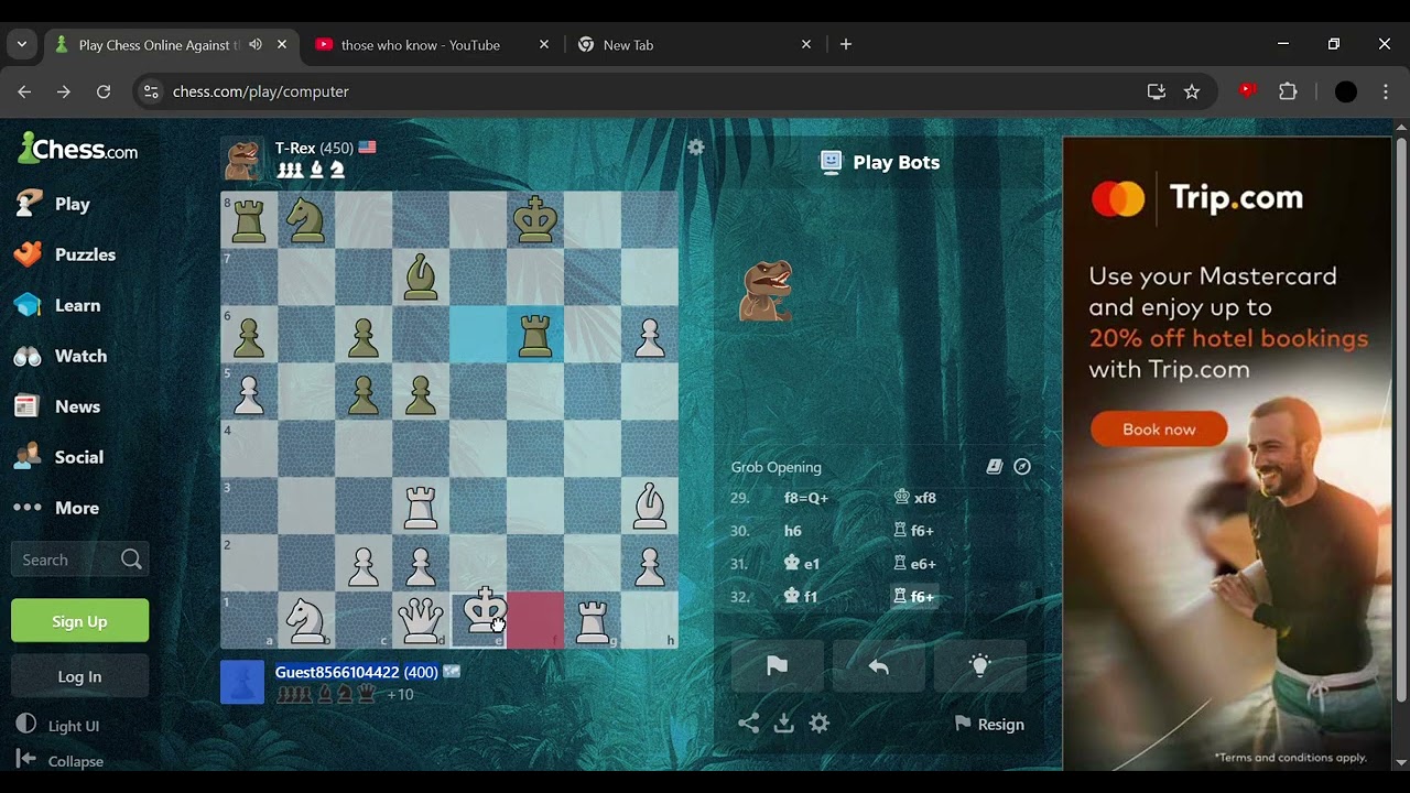 playing chess for the first time