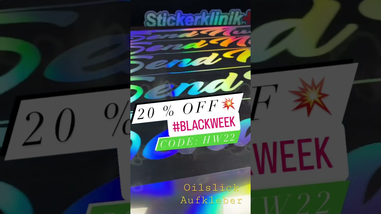 Oilslick Aufkleber Black Week - Jetzt Sparen Auto Tuning Sticker Send Nudes